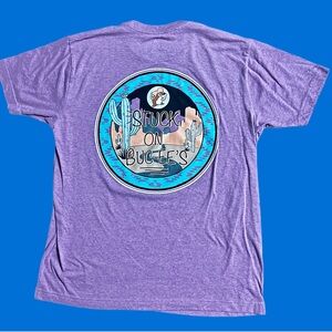 Buc-ee’s ~ Women’s Medium ~ Purple & Blue W/ Cactus & Mountain Theme ~ Shirt